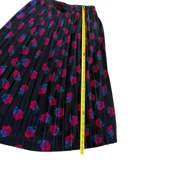 Vintage Country Sophisticates Pendleton Floral Pleated midi skirt sheer size S - Picture 5 of 9